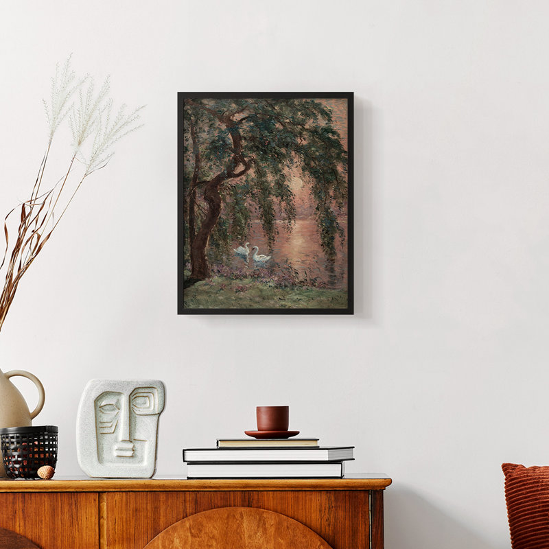 «Vintage Landscape CXV» sur papier, Noir