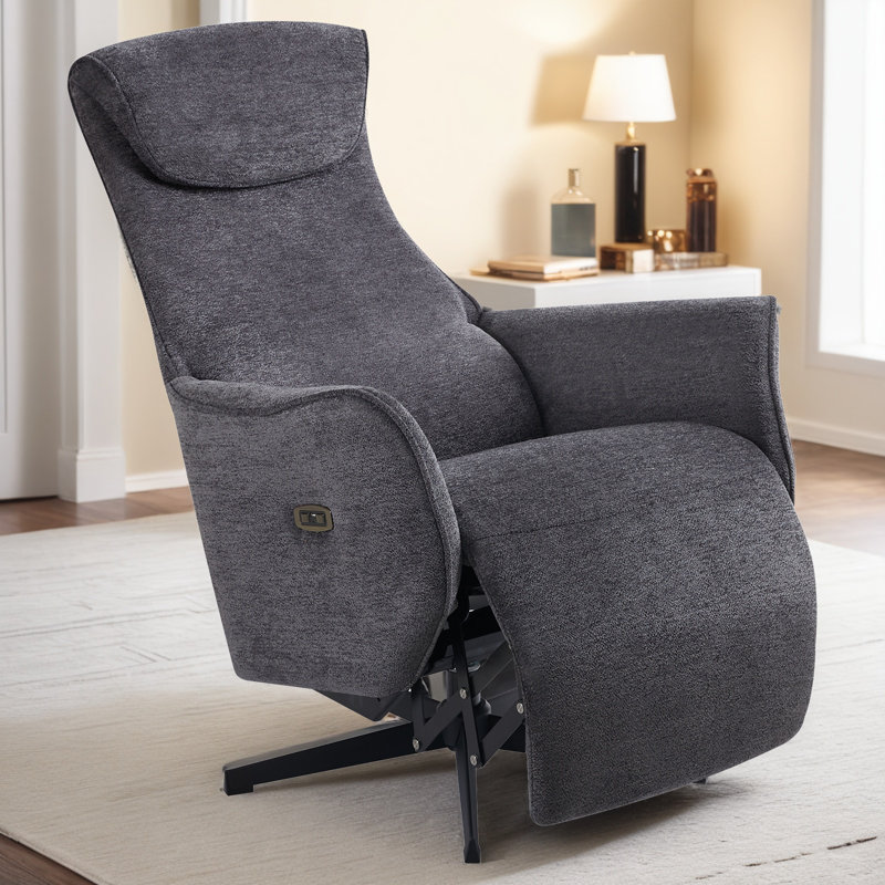 Power Zero Gravity Recliner Chair for Adults, Chenille Electric Recining Chairs, Light Grey