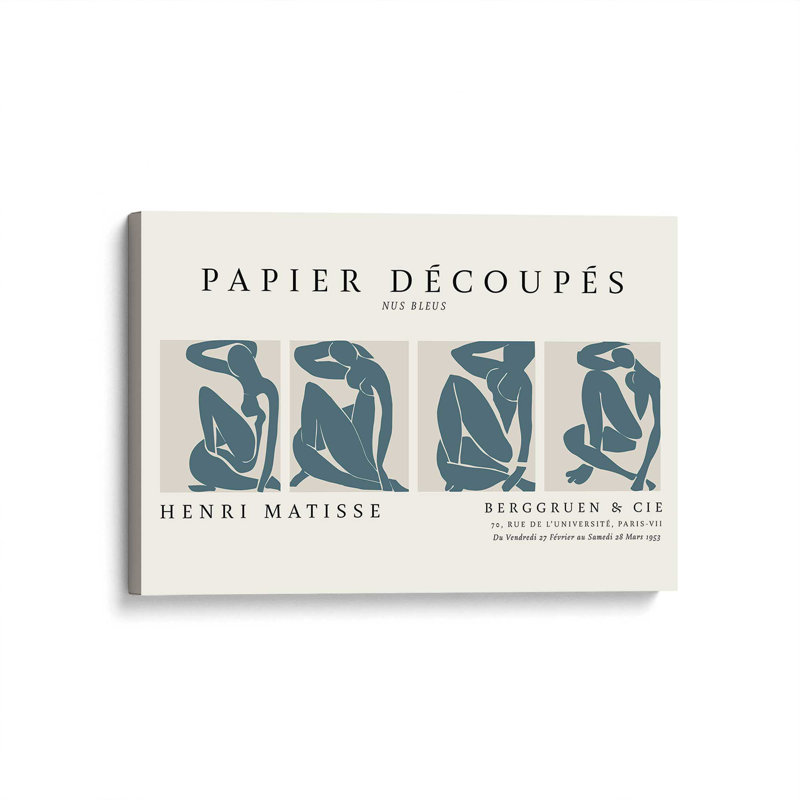 Nus Bleus Matisse, affiche d'art v1, Toile tendue, H 12 po x l 18 po