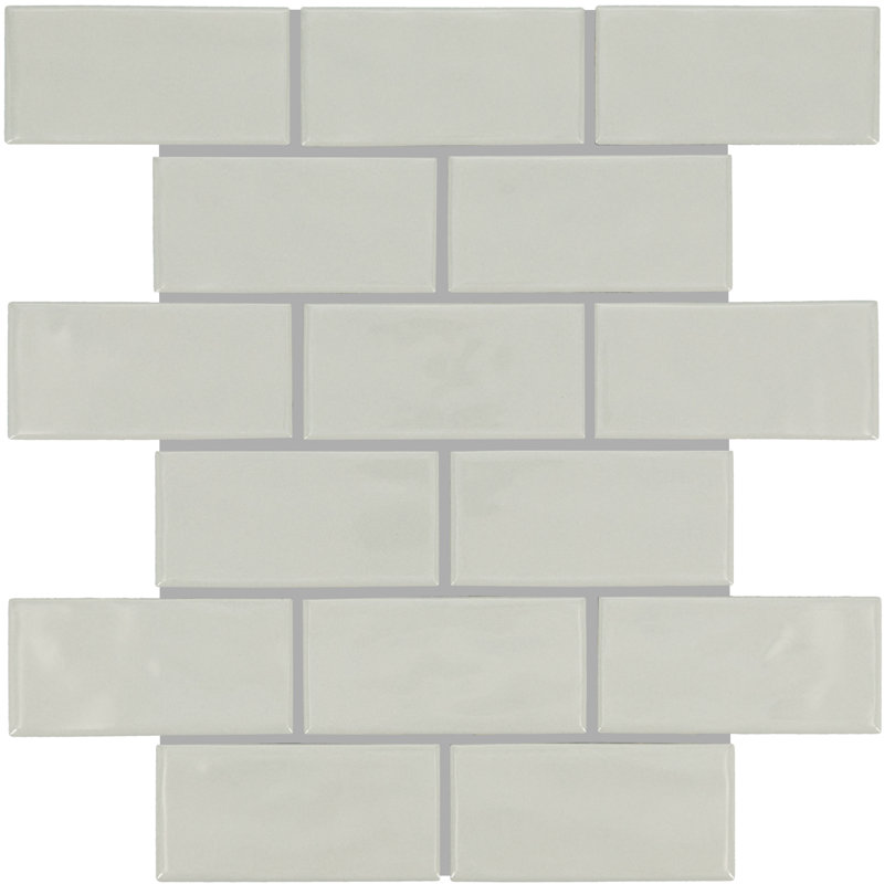 Itona Tile 2 x 4 Ceramic Brick-Joint Mosaic Tile (12 PC Per Carton) (9.96 SQFT Per Carton), Ideal Gray