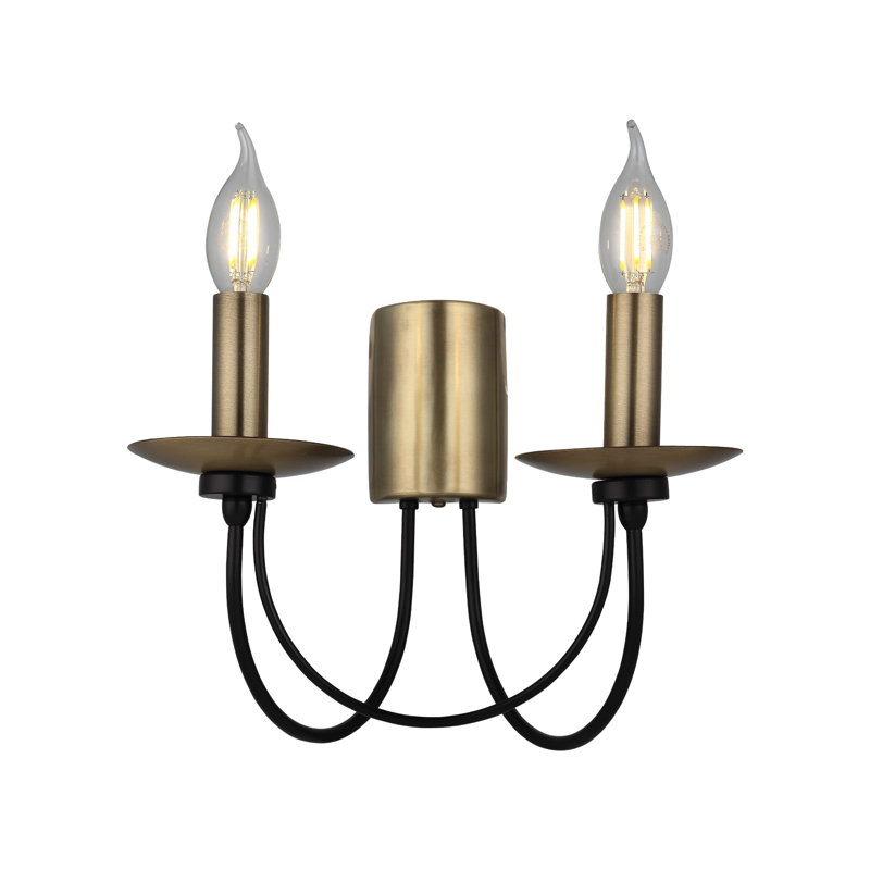 Antiquation & Black Wall Lamp, Metal Body, 9.8 x 4.3 x 1.4 inches | 2 x E14 Socket (Max 40W) | Perfect for Living Room, Bedroom & Hallway | Stylish & Durable Design, IP20 Rated for Indoor Use
