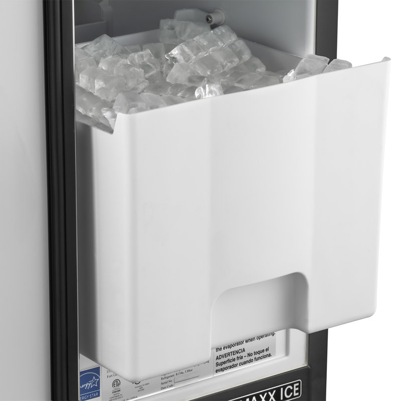 Maxx Ice 50 lb Black Freestanding Ice Maker with Reversible Door