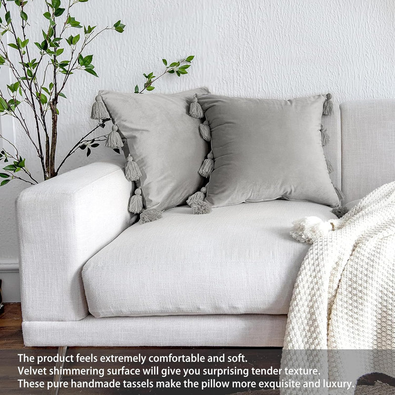 Reversible Throw Pillow, Solid Gray