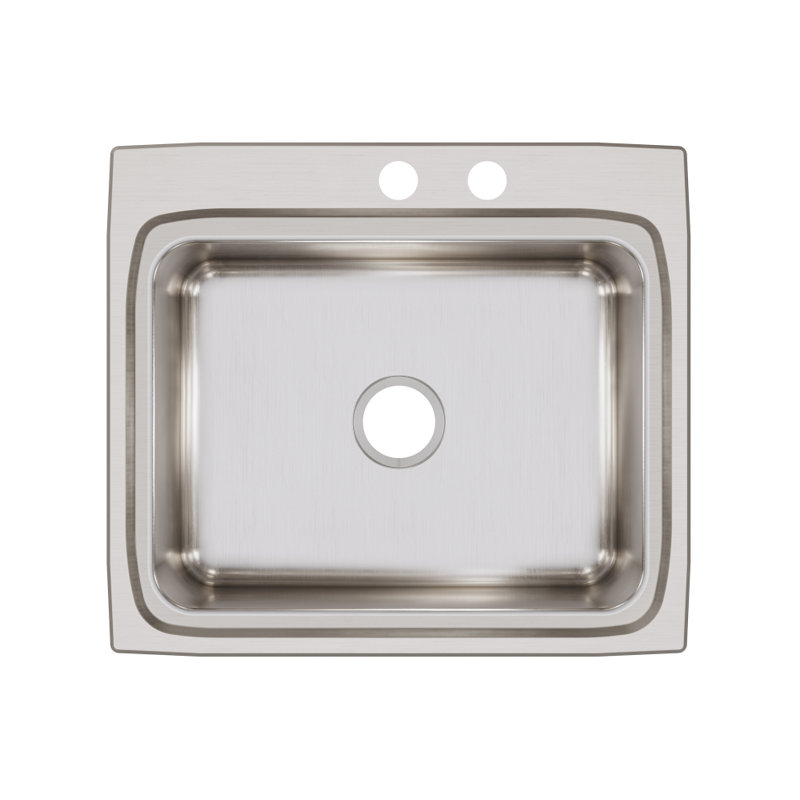 Lustertone 25" L x 22" W Drop-In Kitchen Sink, MR2 hole