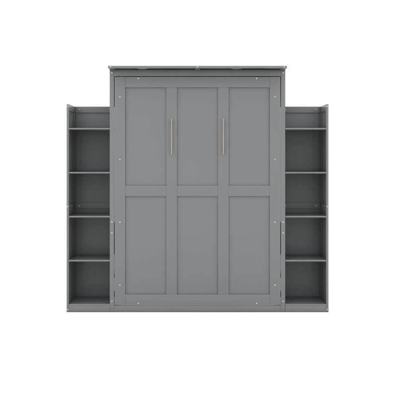 Lit escamotable avec tablettes Murphy, Gris