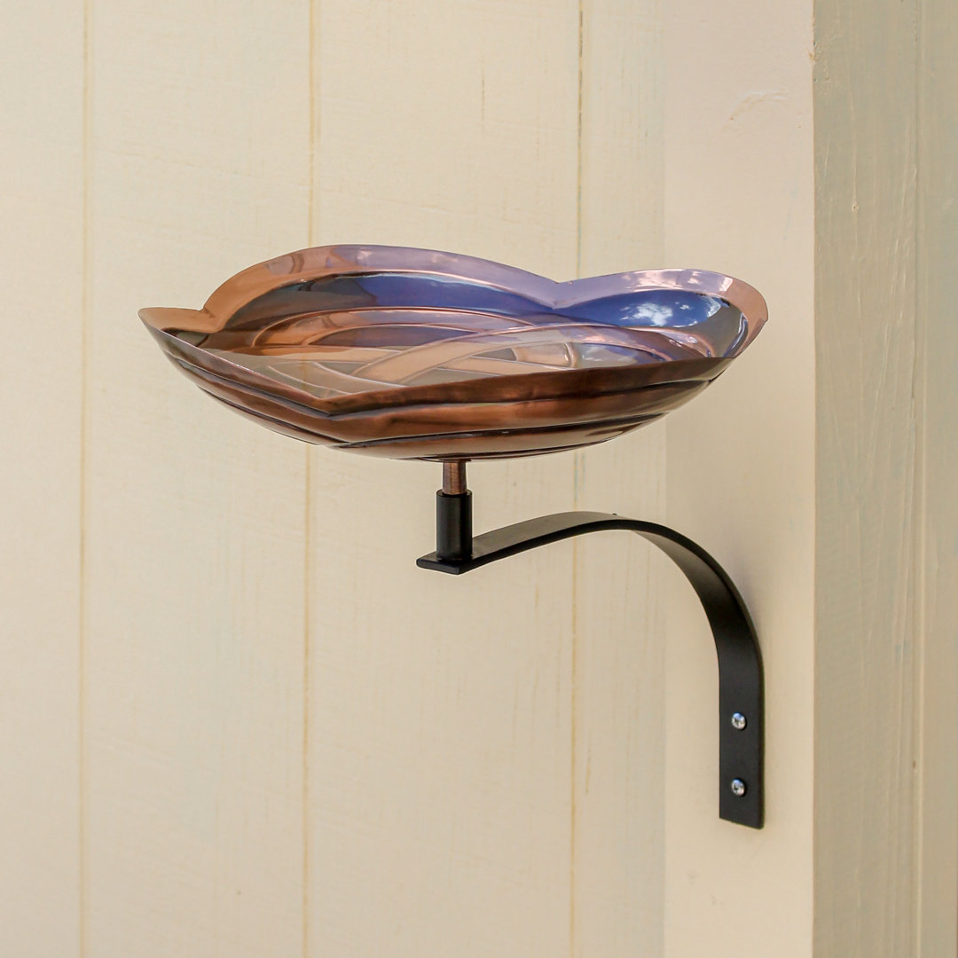 Dara Knot Birdbath with Wall Mount Bracket Astoria Grand