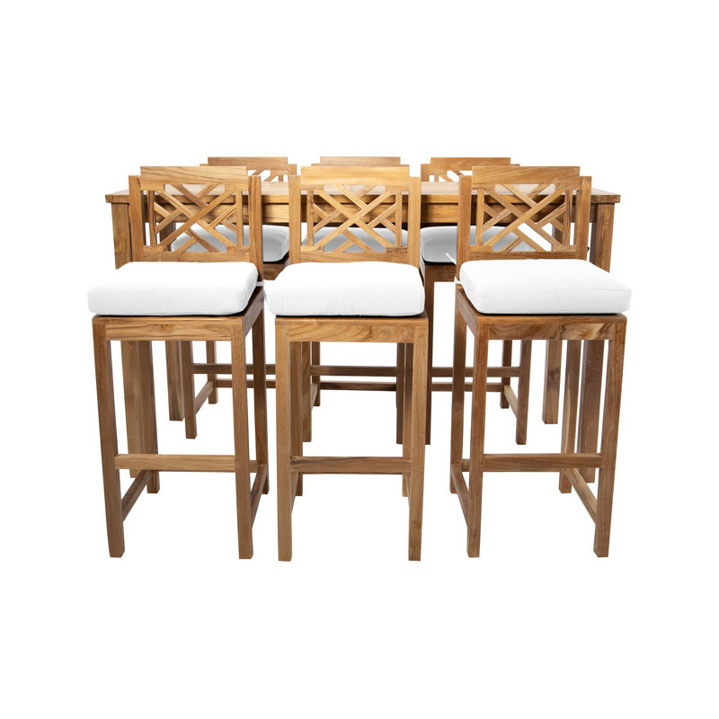 Monterey Solid Wood Dining Set, 7 Pieces: Table, 6 Chairs, Antique Beige