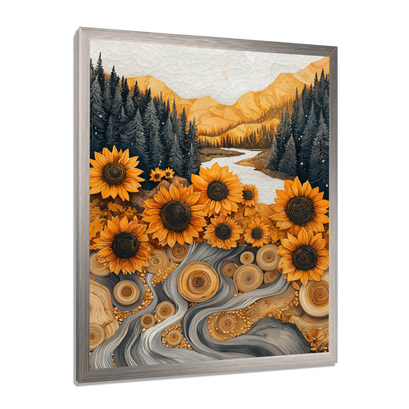 Drae - Art mural floral, Argent argent, H 32 po x l 24 po, Reproduction encadrée d'une seule photo