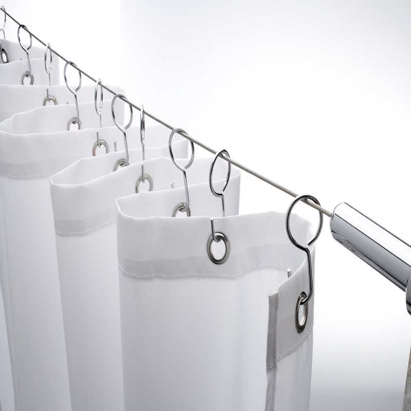 Ultra-Slim 118'' Chrome Stainless Steel Shower Curtain Cable