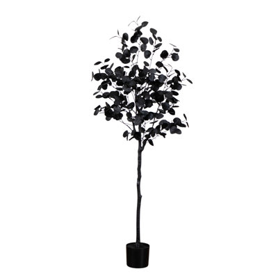 Artificial Halloween Black Eucalyptus Tree