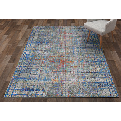 Tapis bleu / gris Atanasa