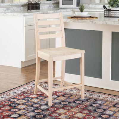 Sandra Solid Beech Wood 24" Seat Counter Stool