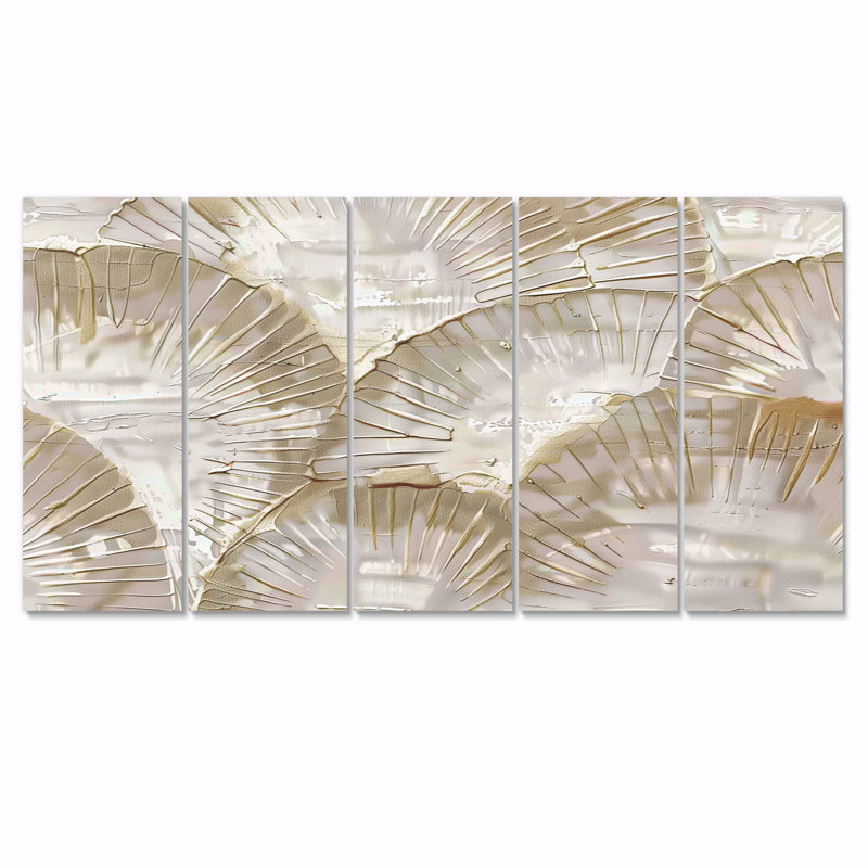 Ensemble d'art mural sur toile blanc et beige, H 32 po x l 80 po