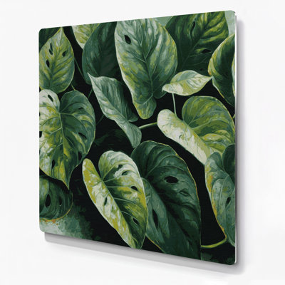 Botanical Swiss Cheese Vine Green Metal Wall Art