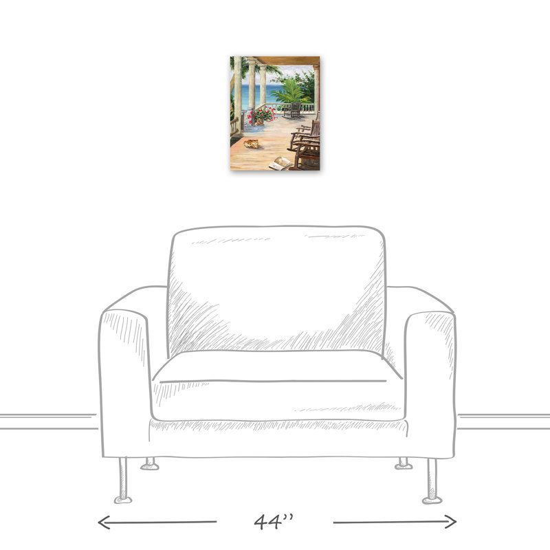 Porche assis sur toile, H 14 po x l 11 po x P 1,25 po, Sans cadre