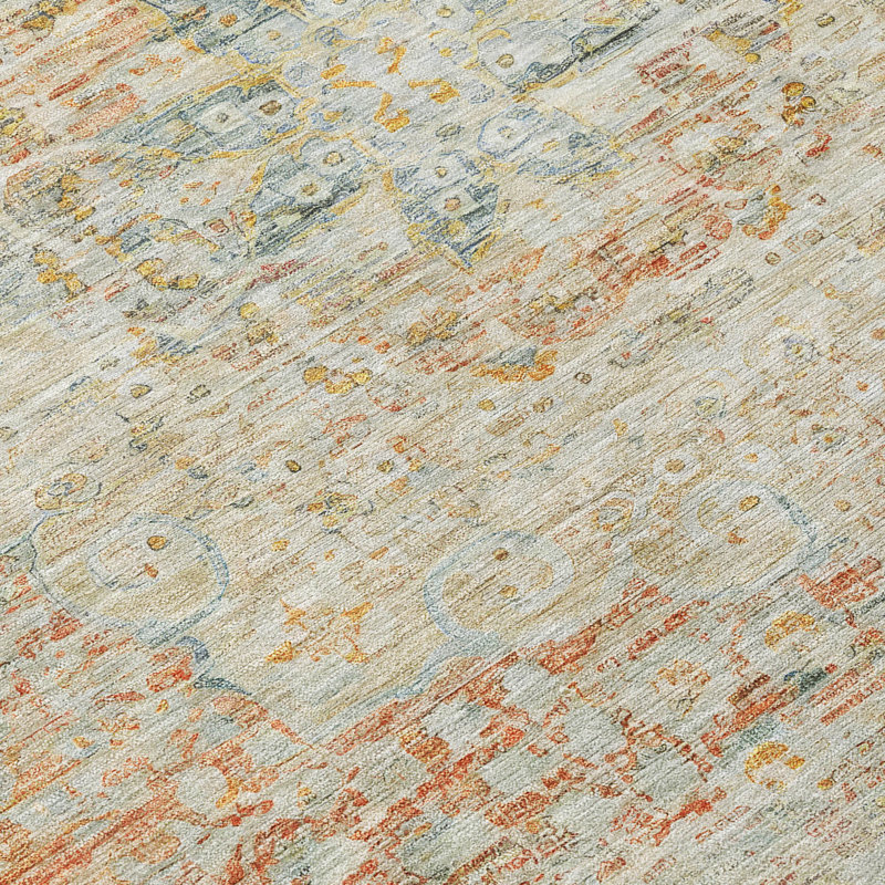 Rosantha Tan Washable Indoor-Outdoor Rug - LOOMLAN, 10' x 14'