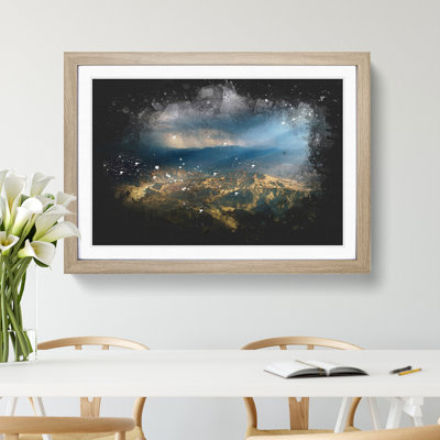 Sunlight over Lalibela in Ethiopia Paint Splash - Picture Frame Graphic Art