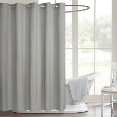 No Hook Waterproof Fabric Shower Curtain