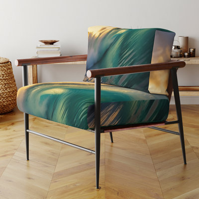 Hawaiian Waves Surf Dream II - Chaise rembourrée avec accoudoirs tropicaux, fauteuil d'appoint Hawaii Art