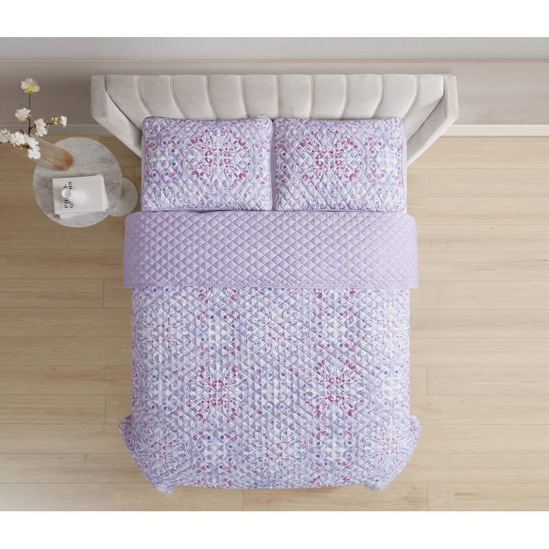 Trystan Bohemian Floral Quilt, Queen Quilt + 2 Standard Shams