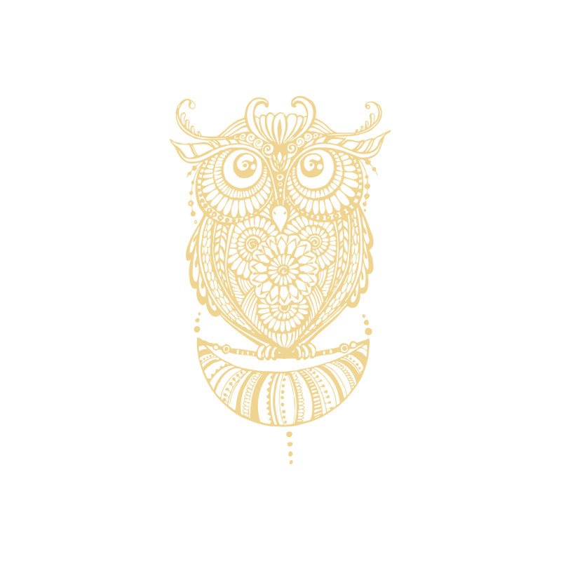 Décalcomanie murale hibou Shelia, Crème