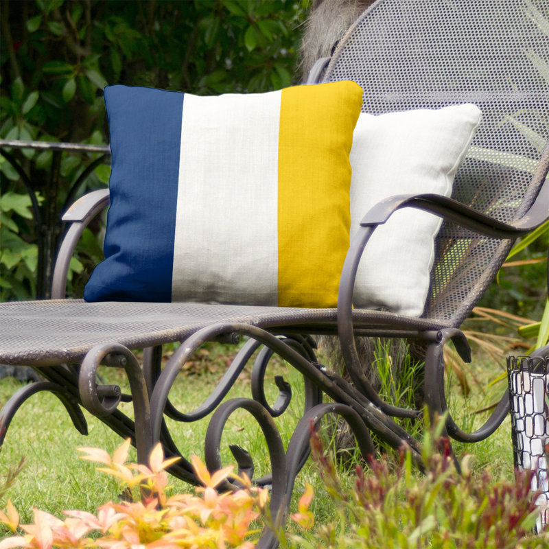 Coussin décoratif d'intérieur/d'extérieur, 16 po x 1 po, Blanc