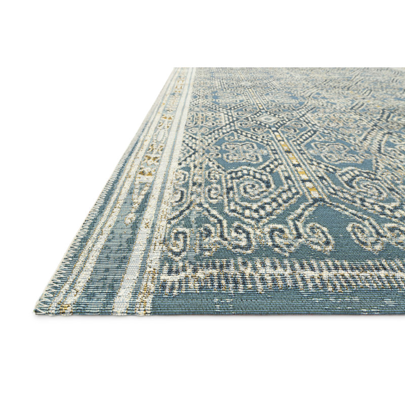 Tapis carré abstrait à motif d'océan intérieur / extérieur Gali