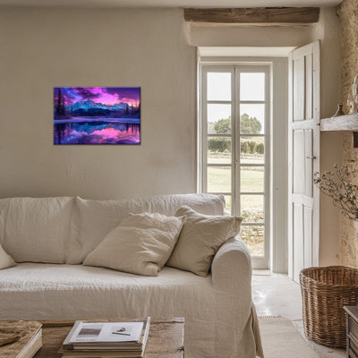 Art mural de grande nature encadré sur toile tendue, paysage nordique, montagne, prêt à accrocher, impression sur toile 12 x 16-36 x 48 pouces, 24 x 36 pouces