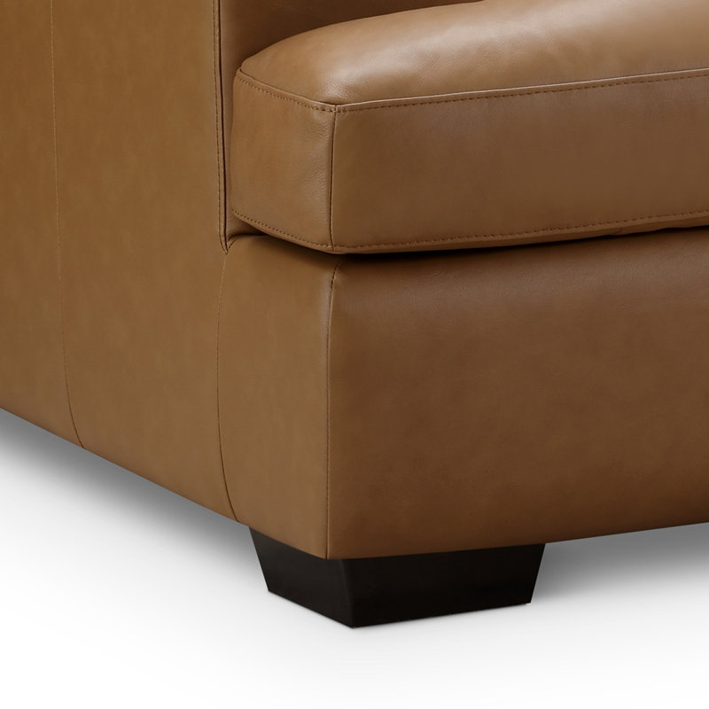 Fauteuil en cuir Lisa, Brun clair