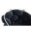 Chaise de salle à manger rembourrée en tissu noir et laiton-2133274133-2133274131