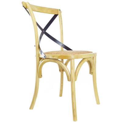 August Grove Donaciano Dining Chair – Solid Wood Farmhouse Side Chair with X-Back Design – Rustic Kitchen & Dining Room Seating