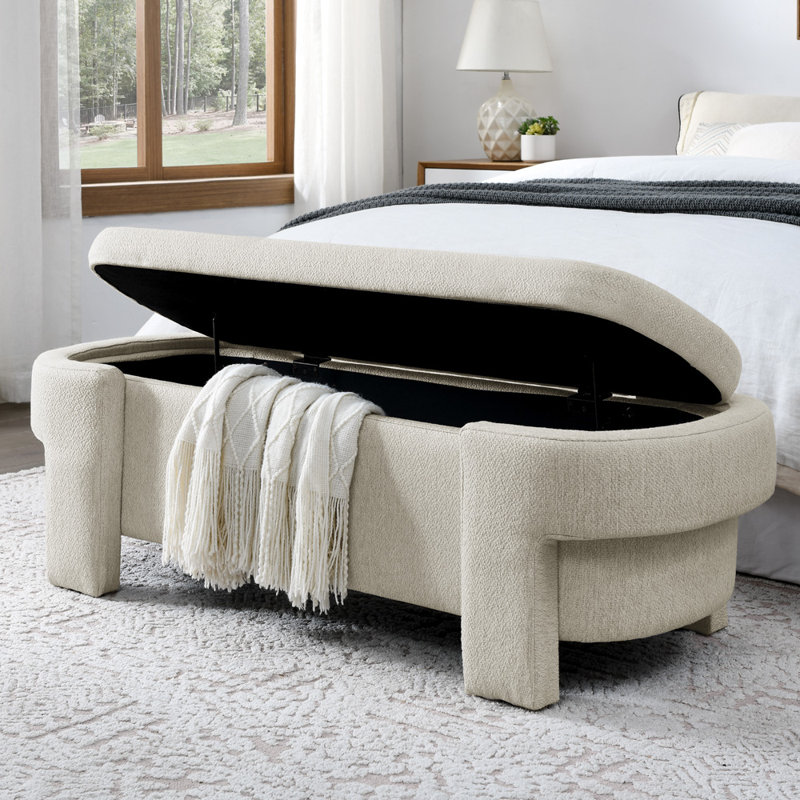 Banc rembourré avec grand espace de rangement