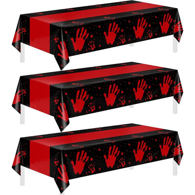 3-Pack Halloween Tablecloth Set, Spooky Rectangular Table Covers for Halloween Decorations, Festive Party Table Decor for Indoor and Outdoor Celebrations, Haunted House and Seasonal Gatherings