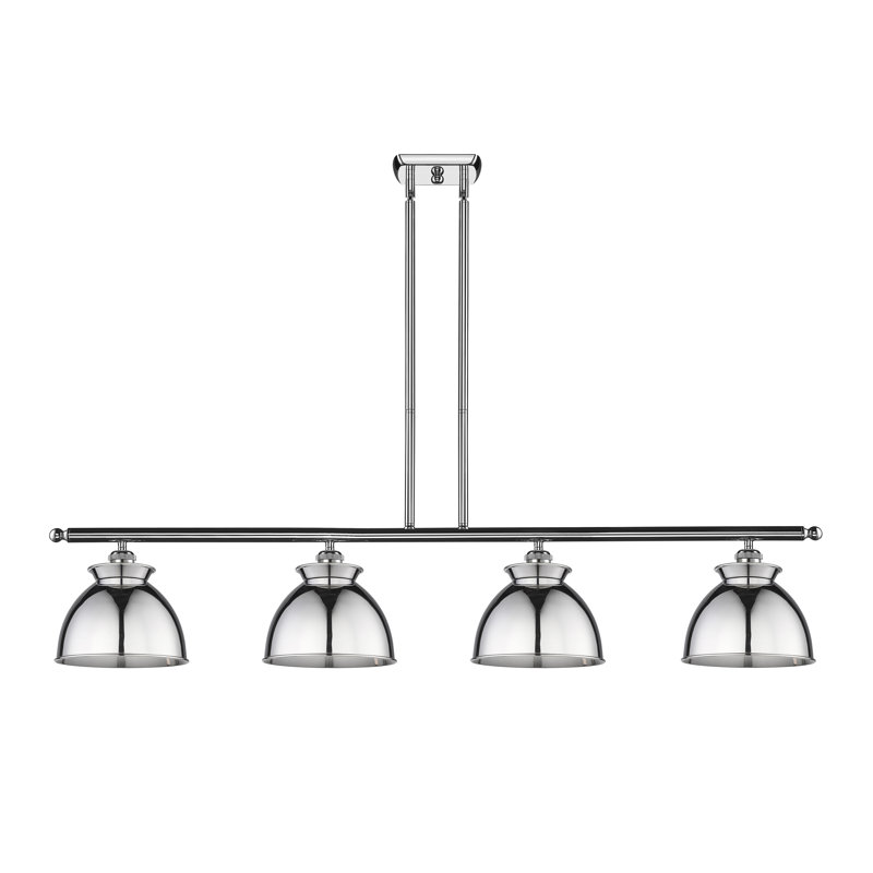 Luminaire suspendu en forme de dôme pour îlot de cuisine 4 lumières Arev, Non, Chrome poli, Chrome poli