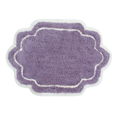 Dobrinka Bath Rug Plush 100% Cotton Mat, Unique Design, Absorbent, Quick Dry