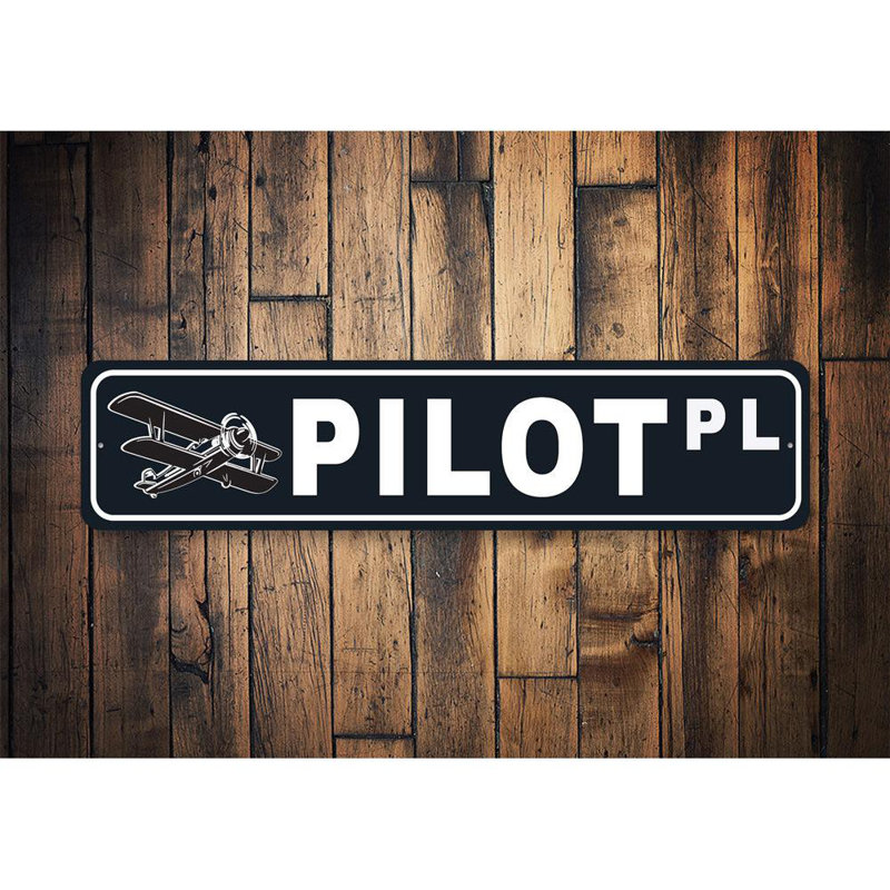 Enseigne pilote en aluminium, H 6 po x l 24 po x P 0,06 po