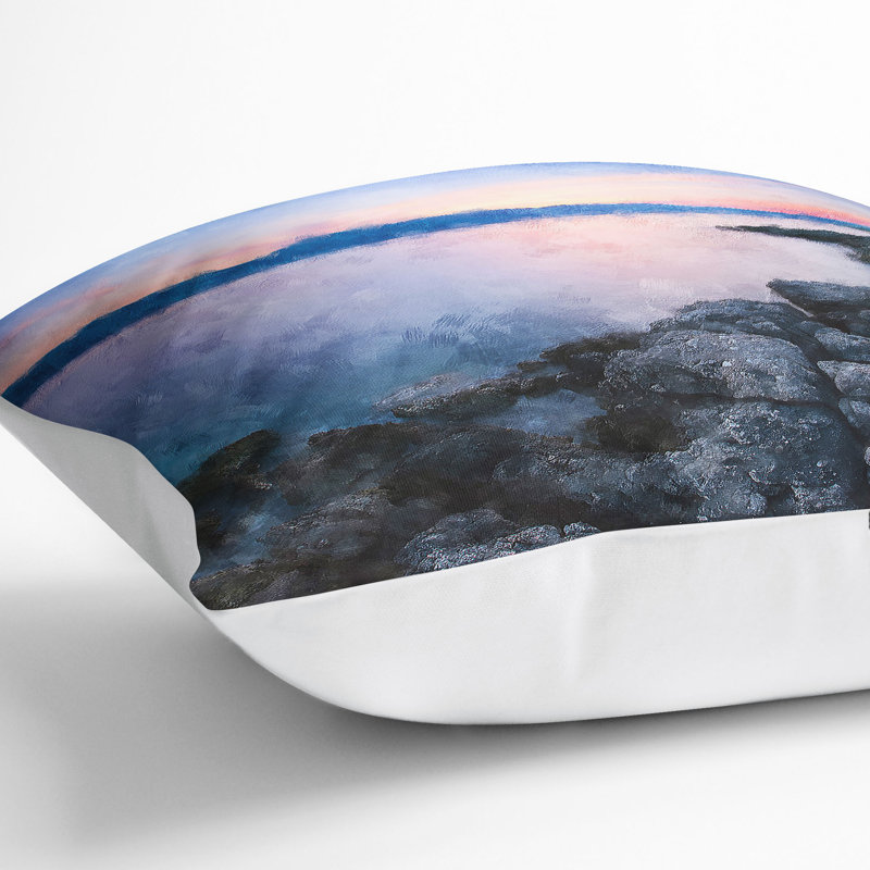 Premantura in Istria Croatia Cushion with Filling, White, 55cm H x 55cm W x 20cm D