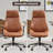 Albaugh Ergonomic Office Chair, High Back Swivel Rolling Executive Chair, Mid-Century Faux Lether with Lumbar Support, Large Computer Desk Task Chair with Suede Fabric for Home-54058885