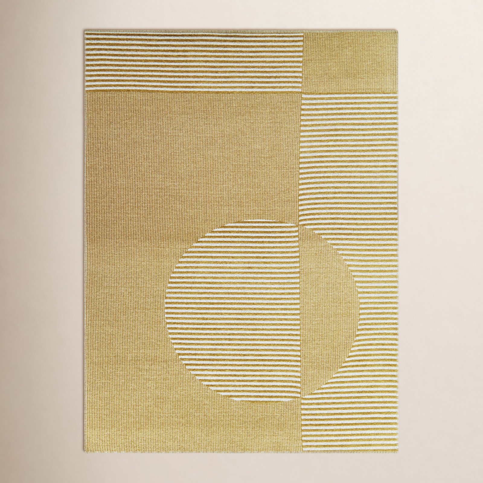 Corson Recycled P.E.T Yellow Recycled Fibers Rug, Rectangle 5'3" x 7'