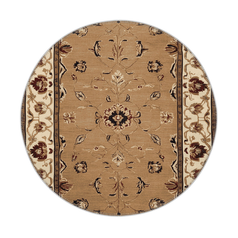 Tapis d'intérieur et d'extérieur brun français, Rond 5 pi