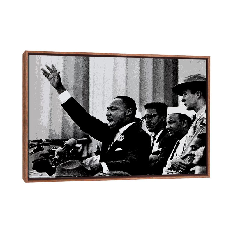 Martin Luther King - reproduction de photo, Toile avec cadre en bois classique, H 18 po x l 26 po x P 1,5 po