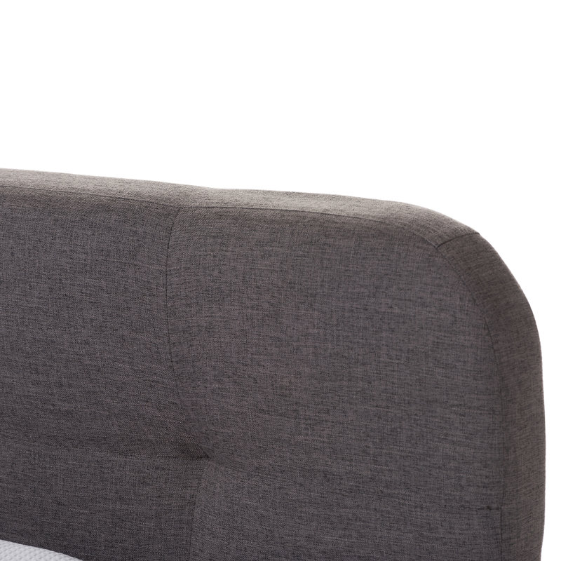 Upholstered Platform Bed, Dark Gray, Full