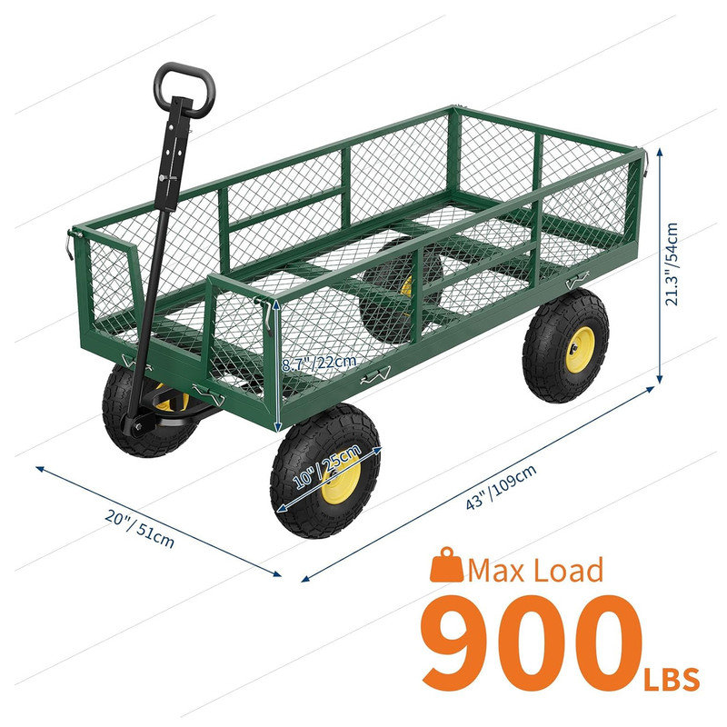 54.1cm H x 50.8cm W Utility Cart, Green