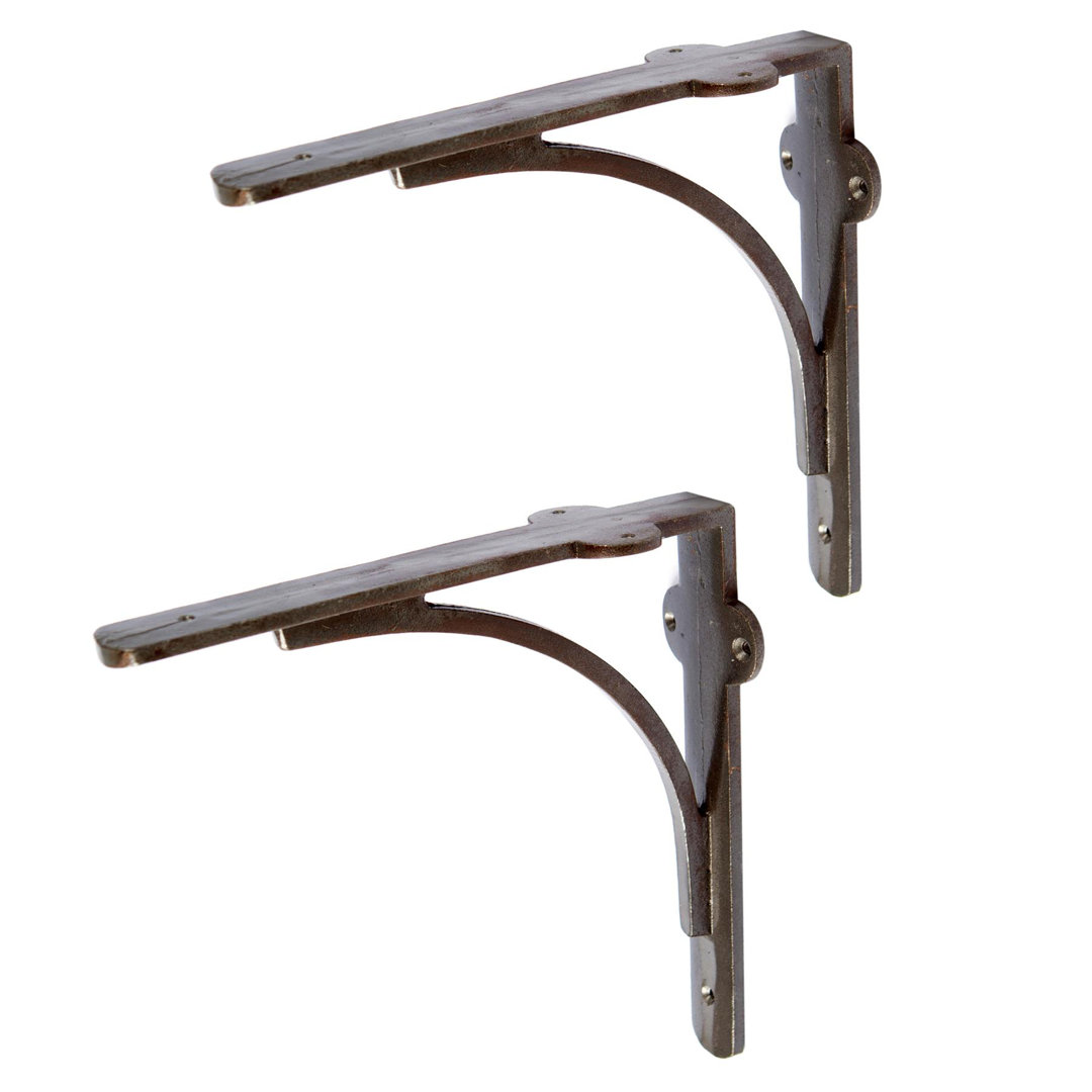 Hammer & Tongs - Curved Iron Shelf Bracket - D205mm - Raw
