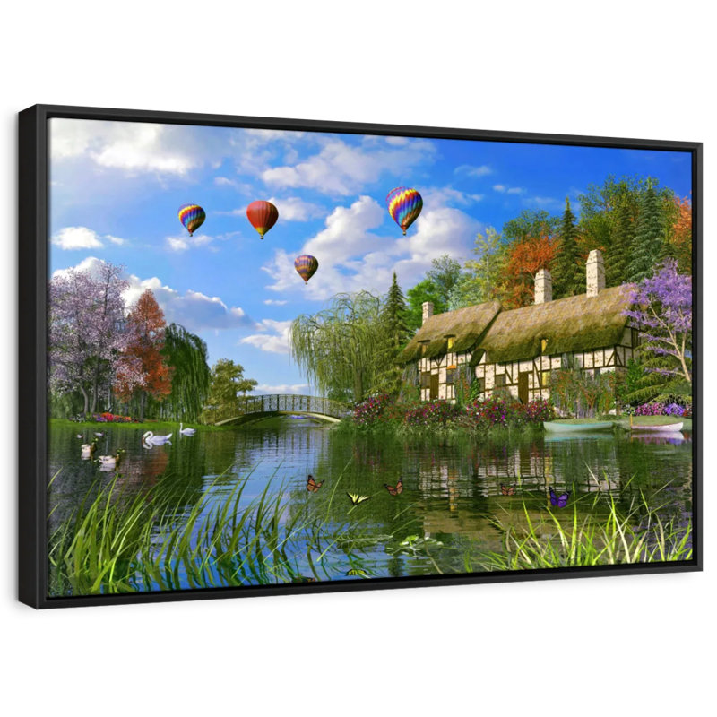 Nature «Old River Cottage», H 19 po x l 13 po
