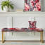 Banc floral rembourré or-135447543