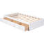 Lit simple avec 3 tiroirs et structure en bois massif - Couleur blanche pour une base de chambre élégante pour un sommeil profond