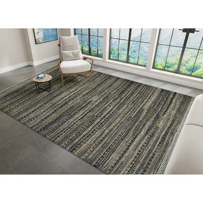 Tapis gris / brun en laine noué à la main Kelise Legacy