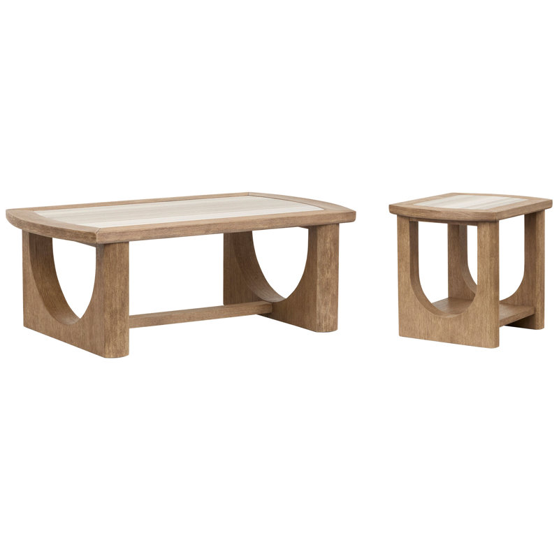 Orton Rectangular Cocktail Table With End Table, 2 Pieces: Coffee Table, End Table