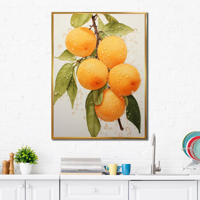 Fruit or abricot pointillisme, reproduction sur toile
